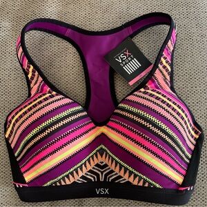 VICTORIA'S SECRET INCREDIBLE MULTI COLOR VSX SPORT BRA NWT 32D MAXIMUM SUPPORT